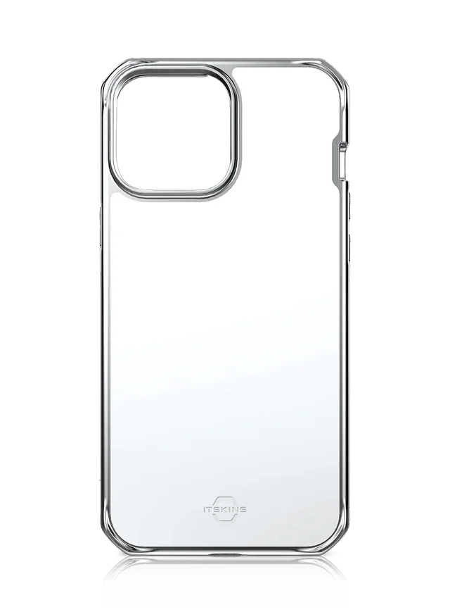 Itskins Hybrid Glass iPhone 13 Pro Cover - Silver - Tashqila Itskins Hybrid Glass iPhone 13 Pro Cover - Silver - Tashqila